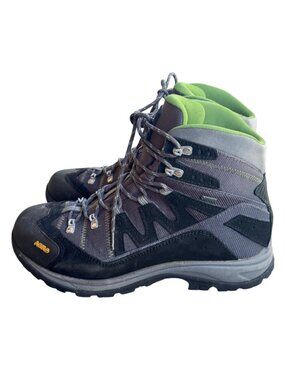 Asolo Neutron GV Hiking Boots WIDE Gore-Tex+Vibram Size 11.5 Gray & Green